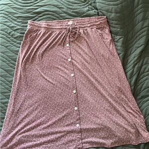 LuLaRoe Dusty Pink A-Line Skirt with Buttons